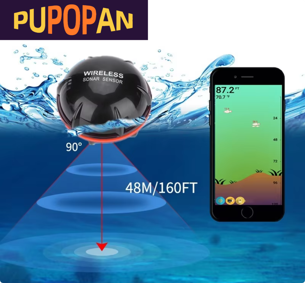Fishing Equipment English - Smart Sonar Fish Finder Wireless Bluetooth