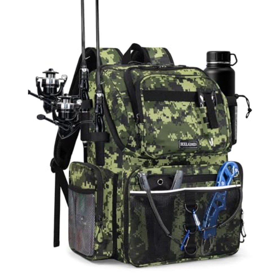 Fishing Equipment Tackle - Fishing Backpack with Rod Holders, 43L