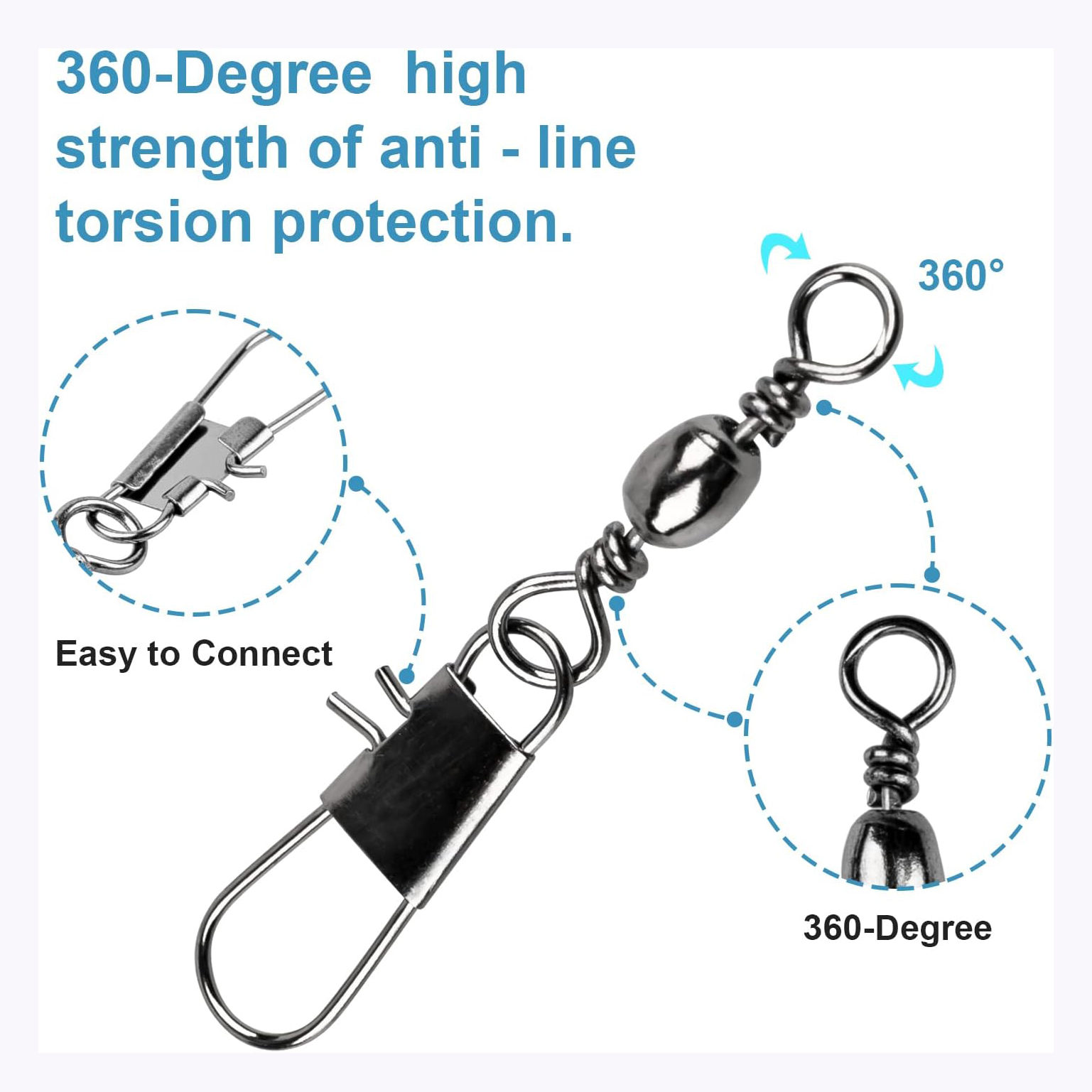 100Pcs/Lot 4#6#8#10#12# Swivel - Fishing Equipment Tackle ulasan dan harga