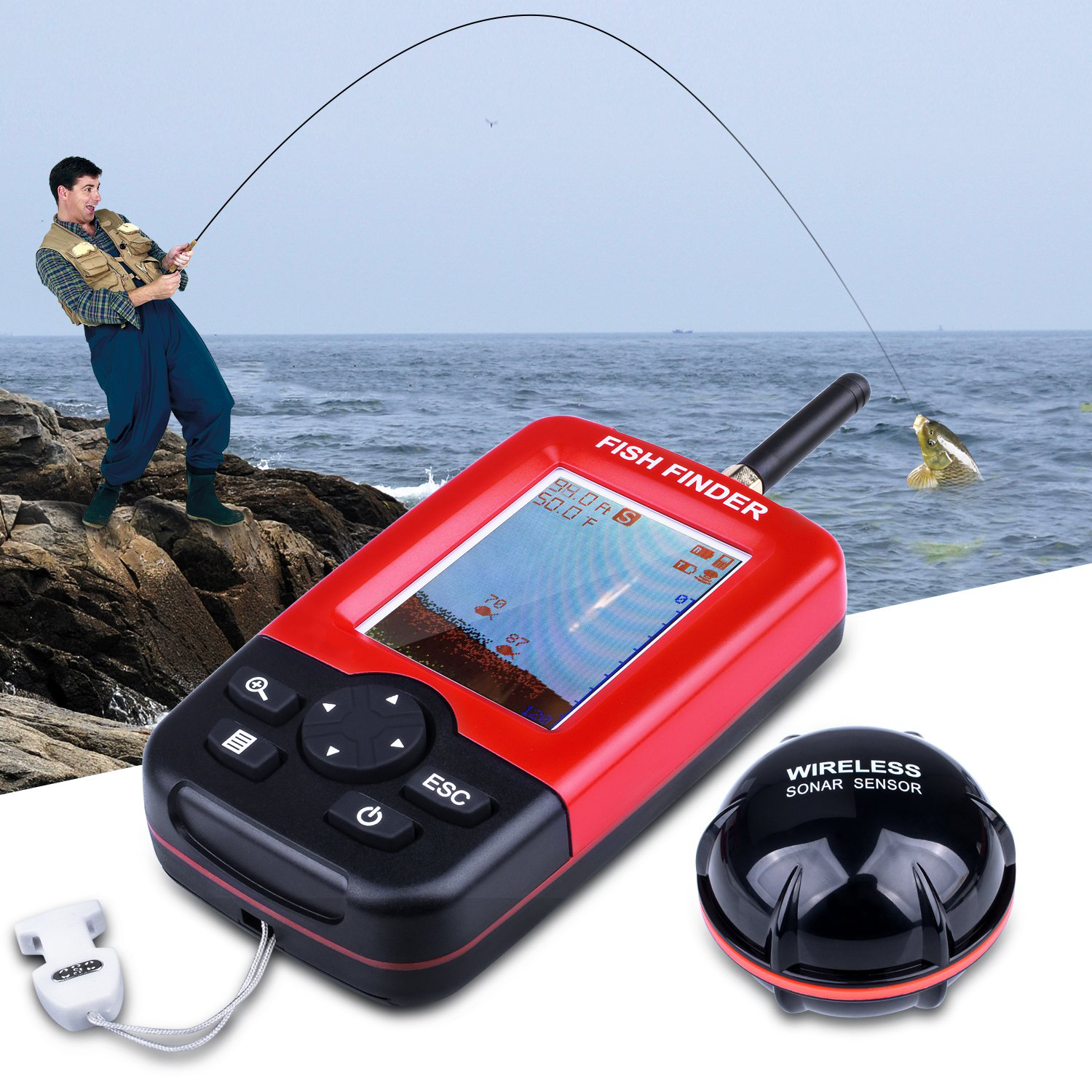 100M Portable Sonar Fish Finde - Fishing Equipment English ulasan dan harga