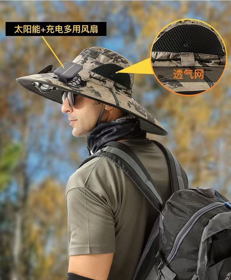 Solar Powered Fan Fishing Hat  - Fishing Equipment Clearance ulasan dan harga