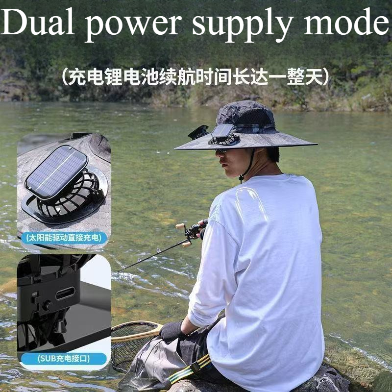 Solar Powered Fan Fishing Hat  - Fishing Equipment Clearance ulasan dan harga