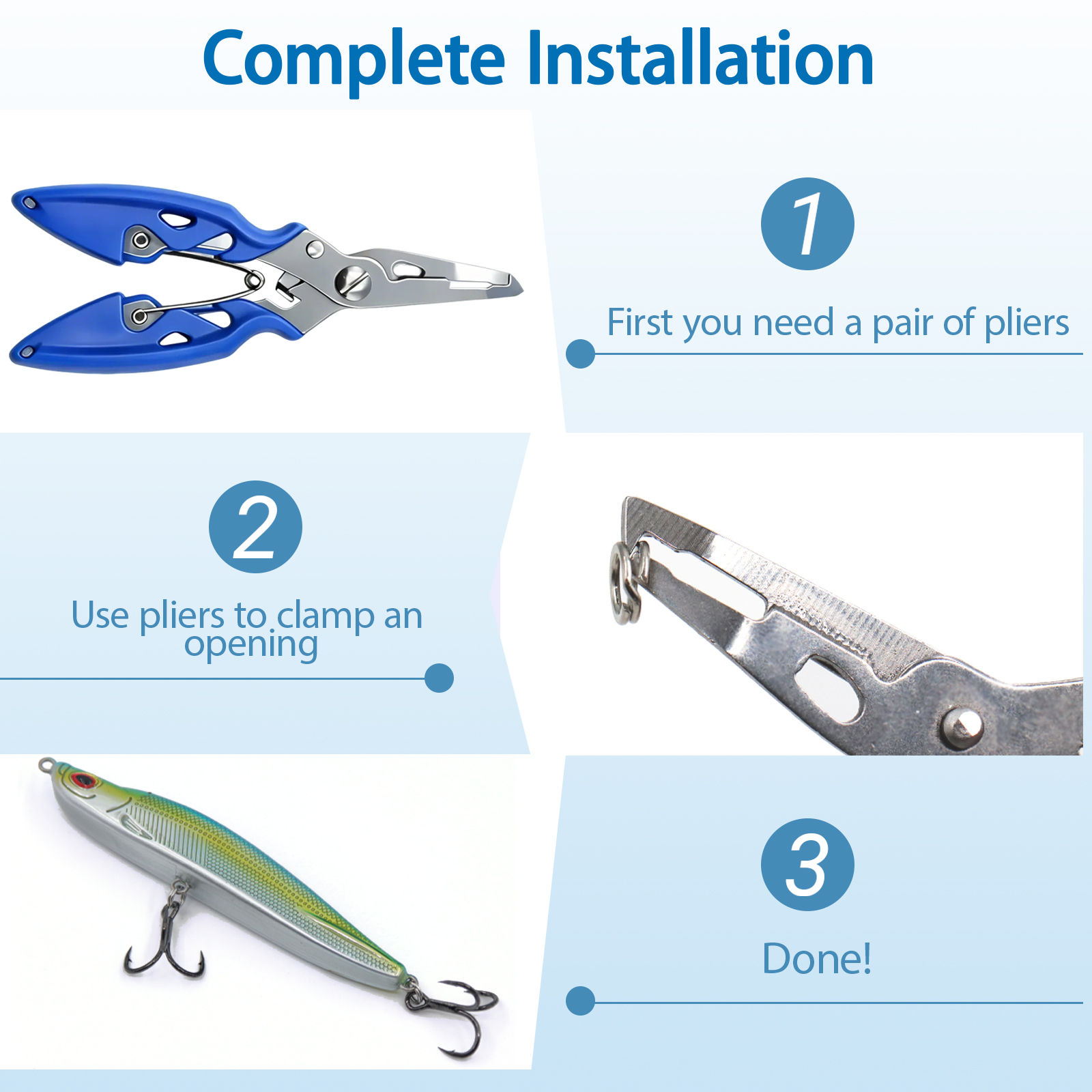 9KM Fishing Split Rings with P - Fishing Pliers ulasan dan harga