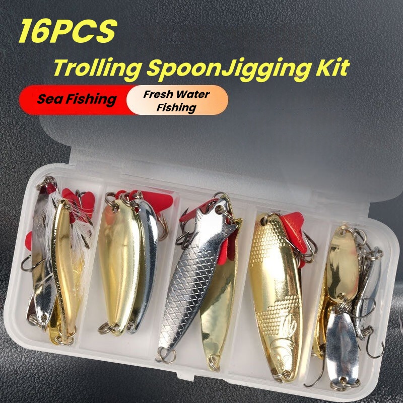 Fishing Lure Kit 16 pcs sets T - Fishing Equipment Clearance ulasan dan harga