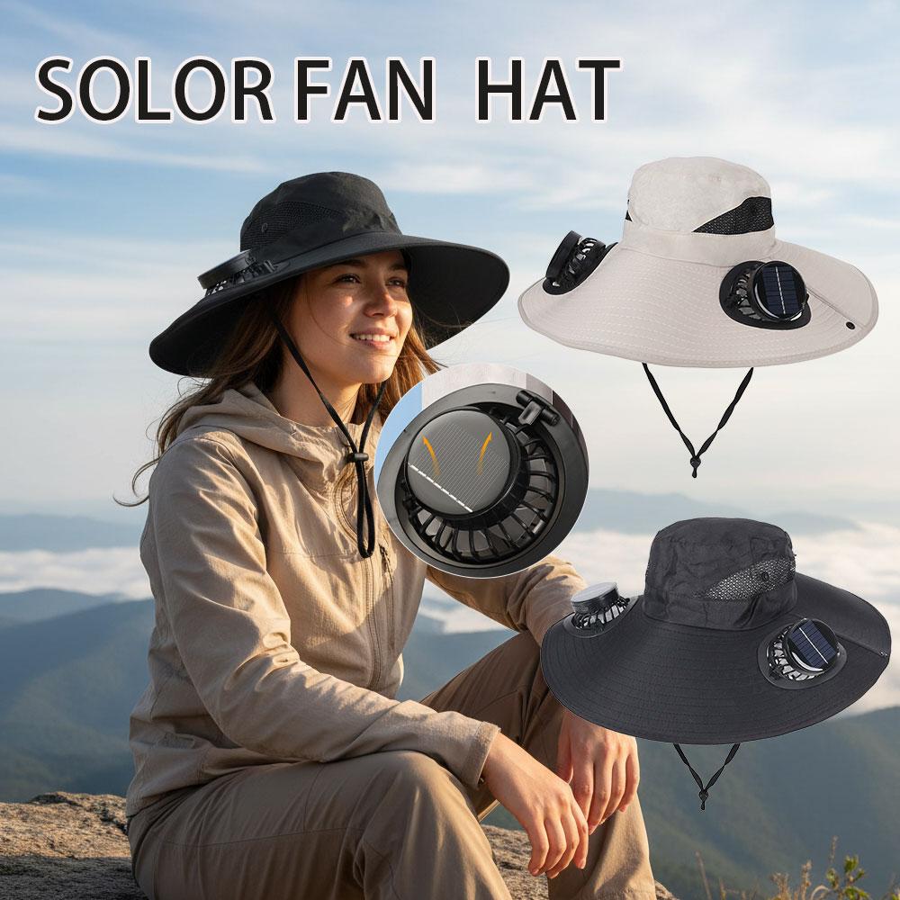 Solar fan Hat Large Shawl Suns - Fishing Equipment Clearance ulasan dan harga