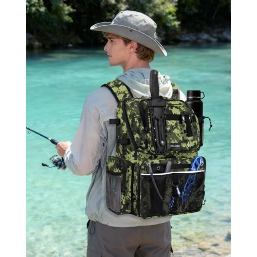 Fishing Backpack with Rod Hold - Fishing Equipment Tackle ulasan dan harga