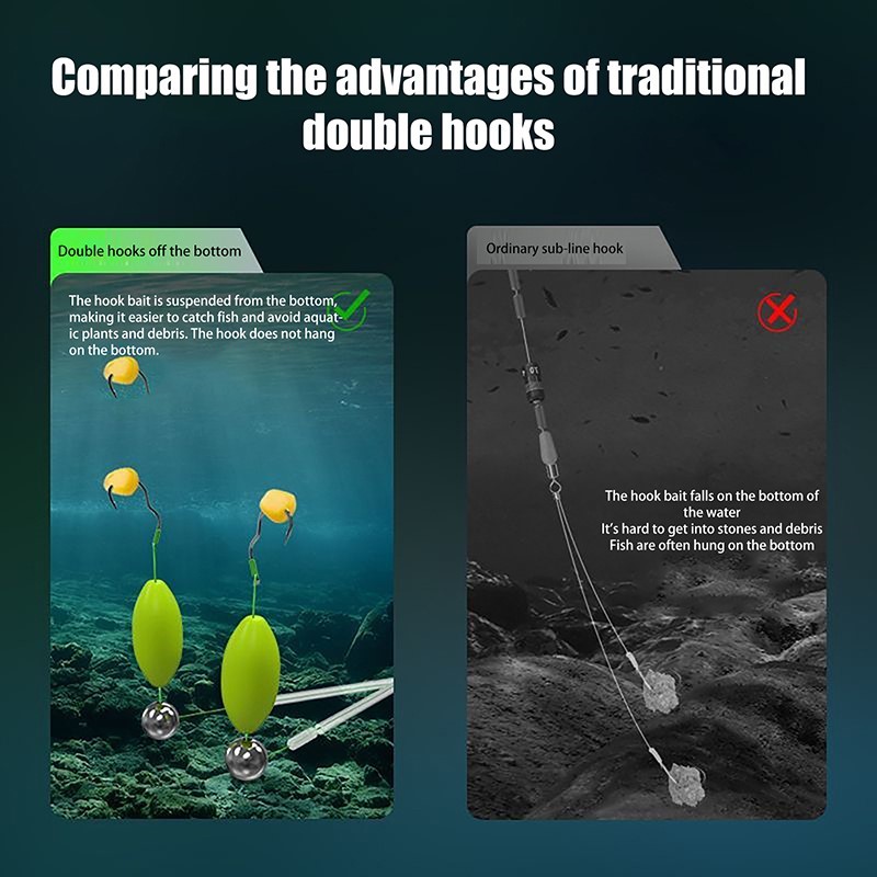 Double Hook Fishing Hair Rigs  - Fishing Equipment Jet ulasan dan harga